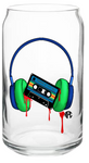 Cassette w Headphones Beer glass