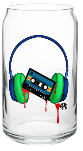Cassette w Headphones Beer glass