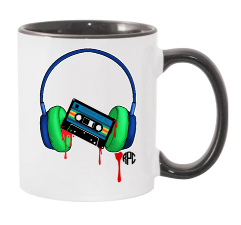 Cassette w Headphones coffee mug