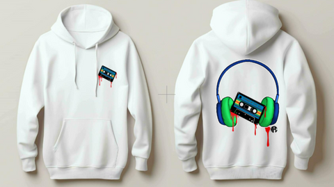 Cassette w Headphones Hoodie