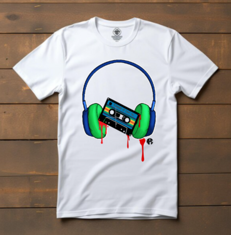 Cassette w Headphones t-shirt