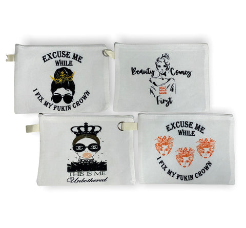 Makeup pouch bags with various designs