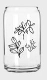 Plant design beer can glass