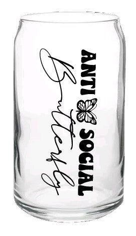 Anti-Social- Beer Glass Cup