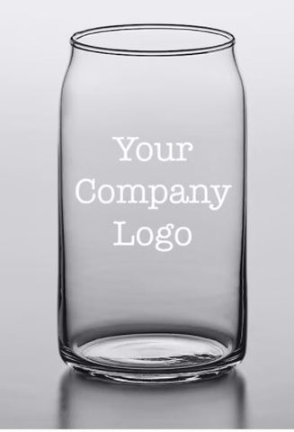 Add your own design custom clear beer can glass