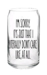 I'm sorry decal- Beer Glass Cup