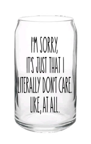 I'm sorry decal- Beer Glass Cup