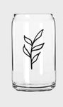 Simple plant floral beer can glass