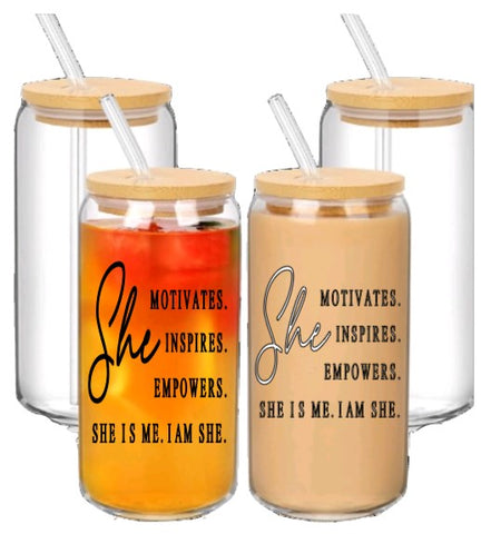 She is me bamboo lid beer glass