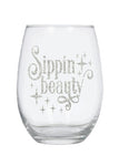 "Sippin Beauty" Stemless Wine Glass 
