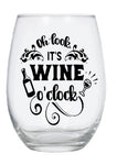 It's wine o'clock stemless wine glass