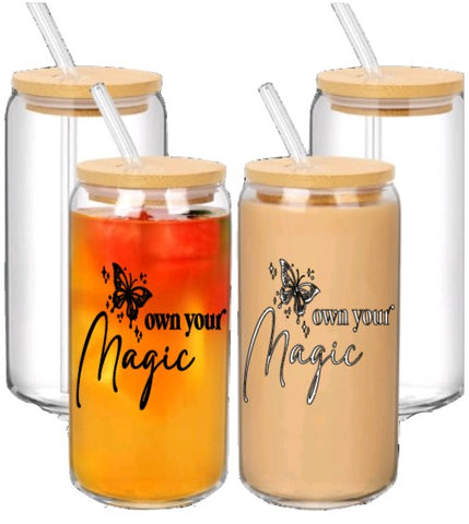 Own your Magic bamboo lid beer glass